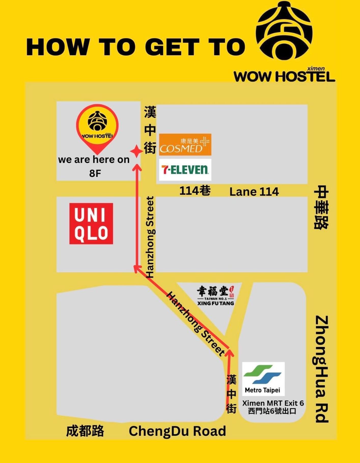 Ximen Wow Hostel Taipei Esterno foto